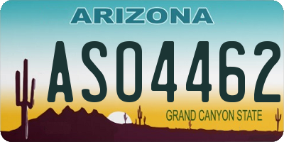 AZ license plate ASO4462