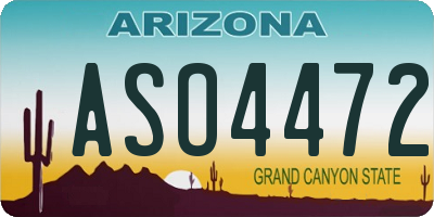 AZ license plate ASO4472