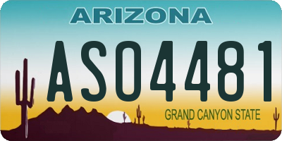 AZ license plate ASO4481