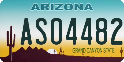 AZ license plate ASO4482