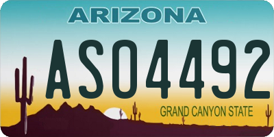 AZ license plate ASO4492