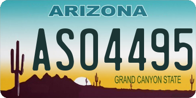AZ license plate ASO4495