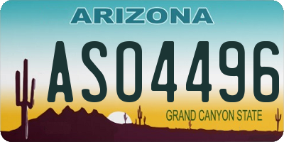 AZ license plate ASO4496