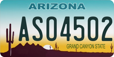 AZ license plate ASO4502