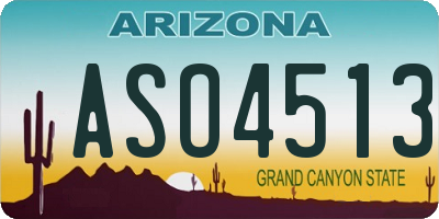AZ license plate ASO4513