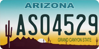 AZ license plate ASO4529