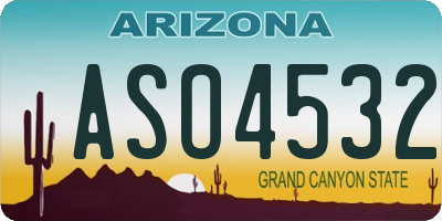 AZ license plate ASO4532