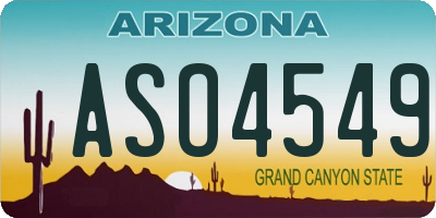 AZ license plate ASO4549