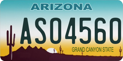 AZ license plate ASO4560