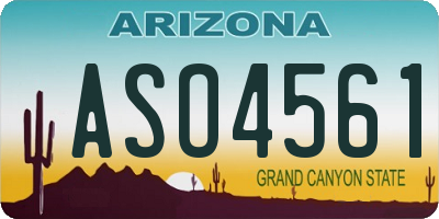 AZ license plate ASO4561