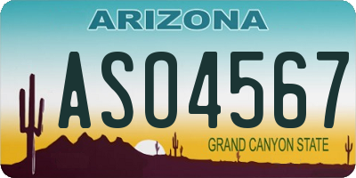 AZ license plate ASO4567