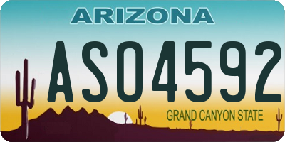 AZ license plate ASO4592