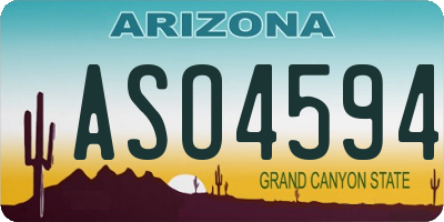 AZ license plate ASO4594