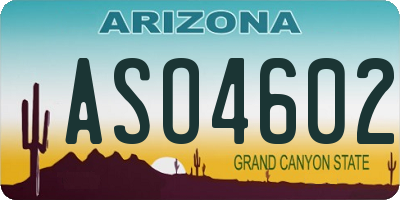AZ license plate ASO4602