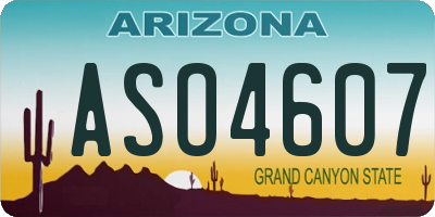 AZ license plate ASO4607