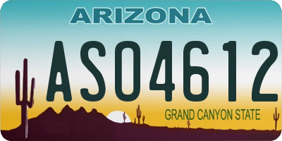 AZ license plate ASO4612