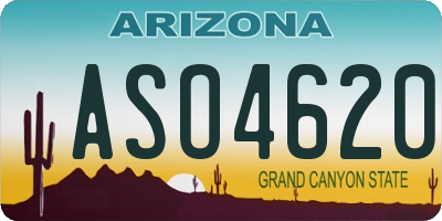 AZ license plate ASO4620