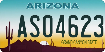 AZ license plate ASO4623