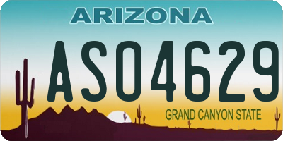 AZ license plate ASO4629