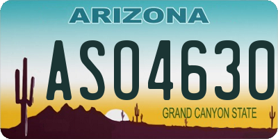 AZ license plate ASO4630