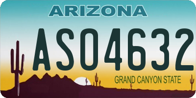 AZ license plate ASO4632