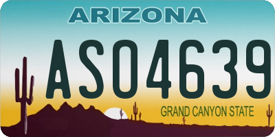 AZ license plate ASO4639