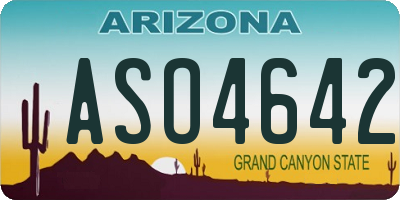AZ license plate ASO4642