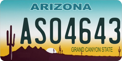 AZ license plate ASO4643