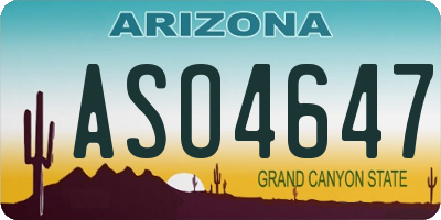 AZ license plate ASO4647