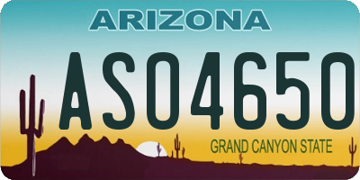 AZ license plate ASO4650