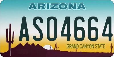 AZ license plate ASO4664