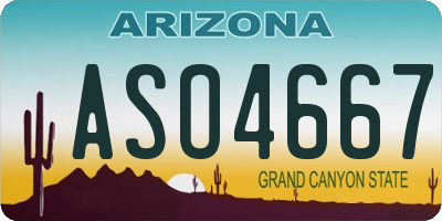 AZ license plate ASO4667