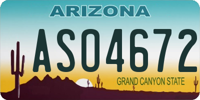 AZ license plate ASO4672