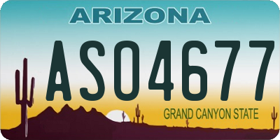 AZ license plate ASO4677