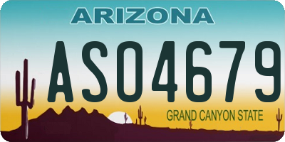 AZ license plate ASO4679