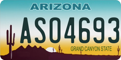 AZ license plate ASO4693