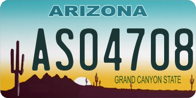 AZ license plate ASO4708