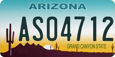 AZ license plate ASO4712