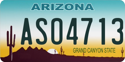 AZ license plate ASO4713