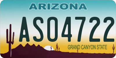 AZ license plate ASO4722