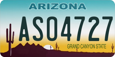 AZ license plate ASO4727
