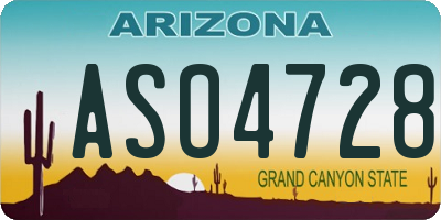 AZ license plate ASO4728