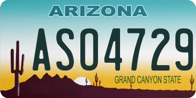 AZ license plate ASO4729