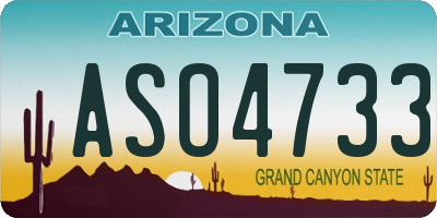 AZ license plate ASO4733