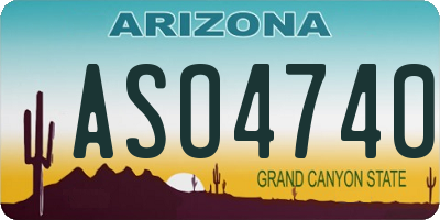 AZ license plate ASO4740