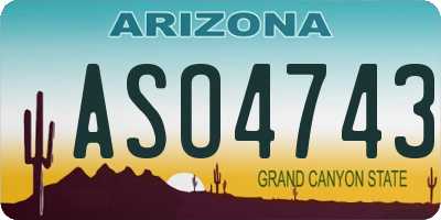 AZ license plate ASO4743
