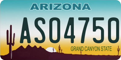 AZ license plate ASO4750