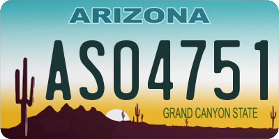 AZ license plate ASO4751