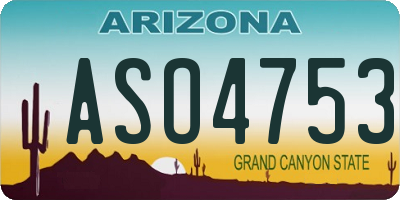 AZ license plate ASO4753