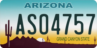 AZ license plate ASO4757